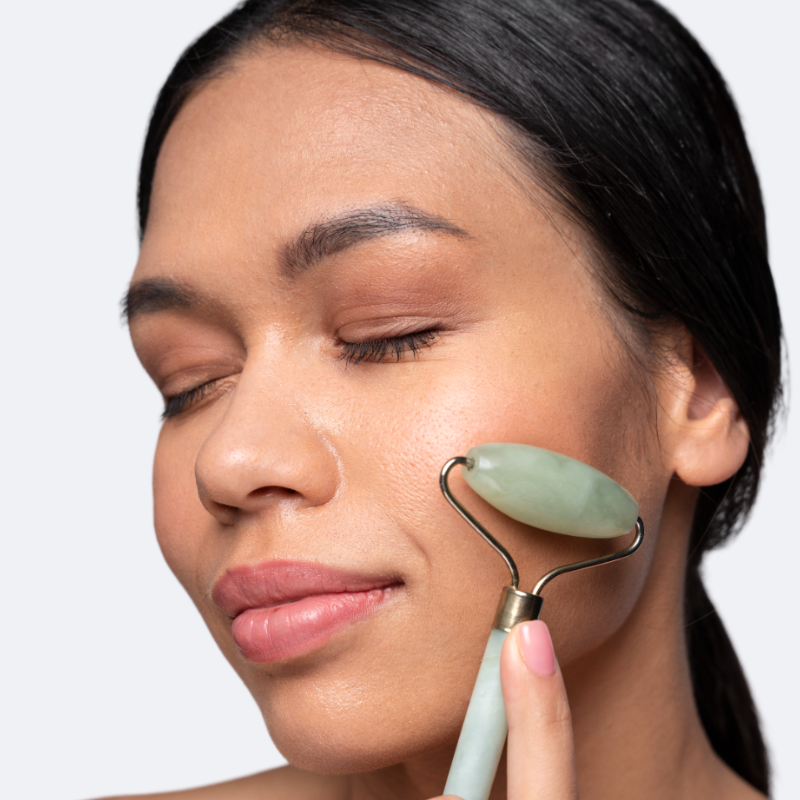 de 2 rouleaux de massage pour le visage et le cou, grattoir Gua Sha, anti-rides, soin des yeux, résine Gua Sha