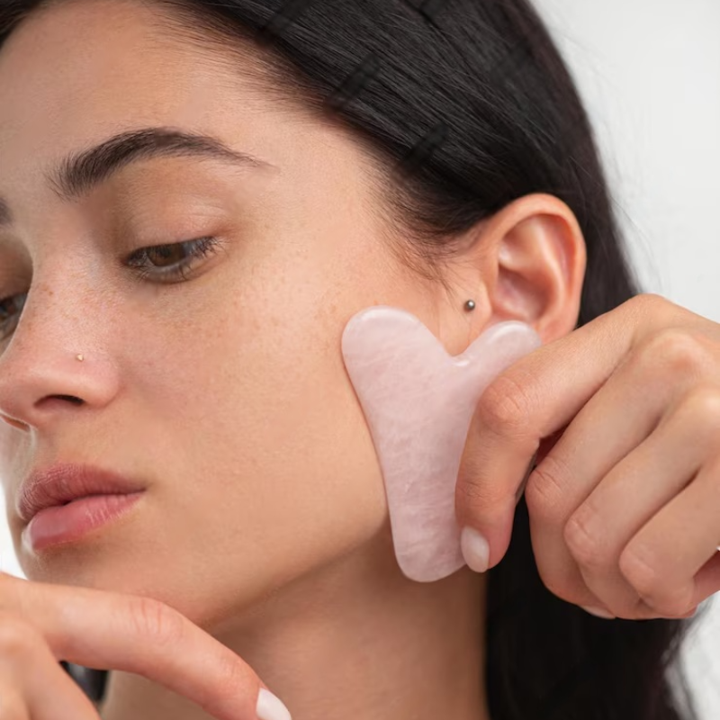 de 2 rouleaux de massage pour le visage et le cou, grattoir Gua Sha, anti-rides, soin des yeux, résine Gua Sha