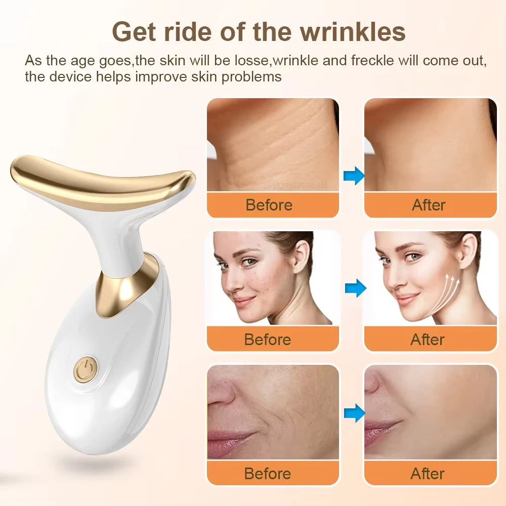 Appareil de massage facial anti-rides 5 couleurs, appareil de beauté pour le cou et le visage, raffermissement de la peau, lifting du visage, réduction du double menton, outil de soins de la peau