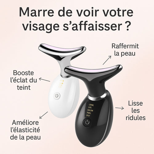 Appareil de massage facial anti-rides 5 couleurs, appareil de beauté pour le cou et le visage, raffermissement de la peau, lifting du visage, réduction du double menton, outil de soins de la peau